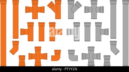 Pipe connectors Stock Vector