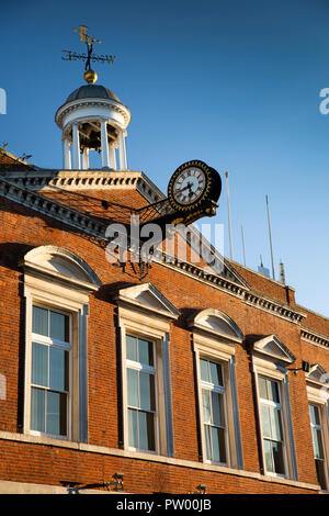 UK, Kent, Maidstone, Town Centre, Middle Row Town Hall clock and cupola with weathervane Stock Photo