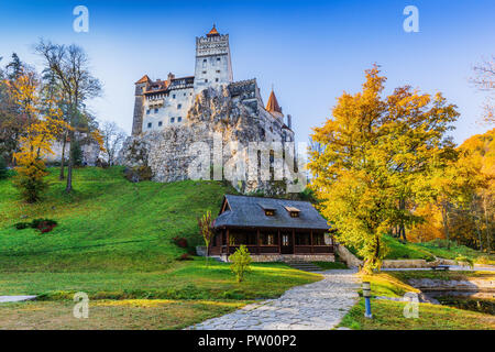 Brasov, Transylvania. Romania. The medieval Castle of Bran, known for the myth of Dracula. Stock Photo