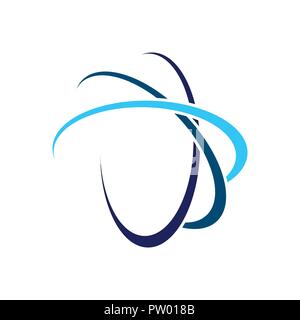 Network Galaxy Cross Communication Swoosh Vector Symbol Graphic Logo Design Stock Vector