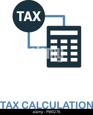 Tax Calculation creative icon in two colors design. Pixel perfect symbols from personal finance collection. UX and UI. Illustration of tax calculation Stock Vector