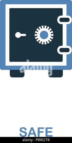 Safe creative icon in two colors design. Pixel perfect symbols from personal finance collection. UX and UI. Illustration of safe icon. For web design, Stock Vector