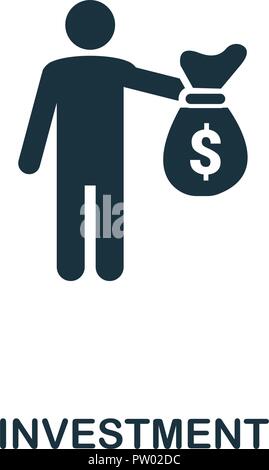 Investment icon. Monochrome style design from fintech collection. UX and UI. Pixel perfect investment icon. For web design, apps, software, printing u Stock Vector