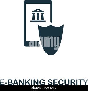 E-Banking Security icon. Monochrome style design from fintech collection. UX and UI. Pixel perfect e-banking security icon. For web design, apps, soft Stock Vector