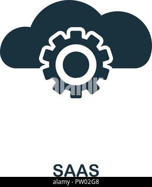 Saas icon. Monochrome style design from fintech collection. UX and UI. Pixel perfect saas icon. For web design, apps, software, printing usage. Stock Vector