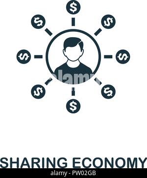 Sharing Economy icon. Monochrome style design from fintech collection. UX and UI. Pixel perfect sharing economy icon. For web design, apps, software,  Stock Vector
