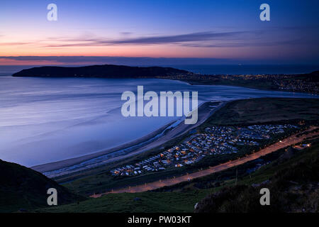 Conwy estuary at dusk on the North Wales coast Stock Photo