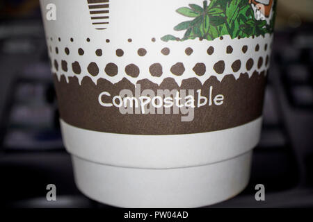 compostable disposable coffee cup Stock Photo