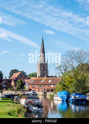 St Helen's Church, River Thames, Abington, Oxfordshire, England, UK, GB. Stock Photo