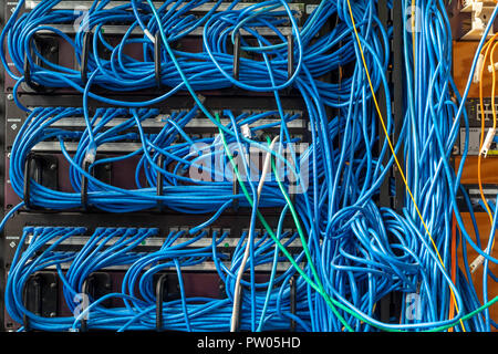 Wires for a computer network. Stock Photo