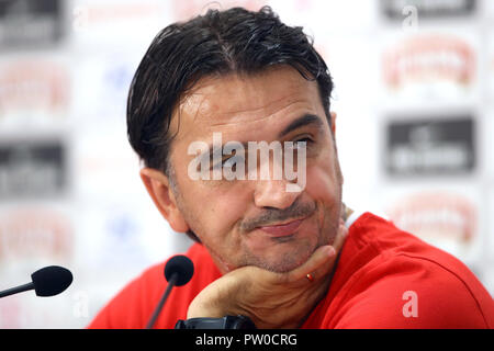 Croatia manager Zlatko Dalic during the press conference at Stadion HNK Rijeka. Stock Photo