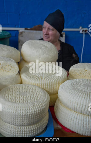 Traditional Sulguni cheese for sale at the market in Kutaisi,Georgia Stock Photo