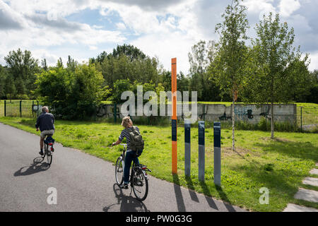 Berlin. Germany. Preserved section of the Berlin Wall at Rudow and Altglienicke, remains of the Hinterland wall (inner wall) was the southern most sec Stock Photo