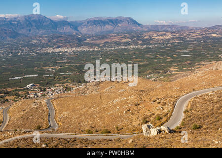 Mountain landscape over the village of Pompia, Crete island, Greece Stock Photo
