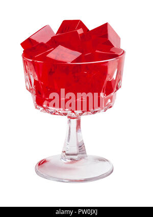 Red Gelatin in dessert glass Stock Photo