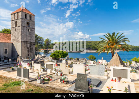 Cemetery near Jelsa, Hvar, Croatia, Europe Stock Photo