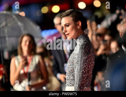 Keira Knightley attending the Colette UK Premiere as part of the BFI London Film Festival at the Cineworld Leicester Square, London. Stock Photo