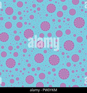 Floral vector pattern on the cyan background Stock Vector