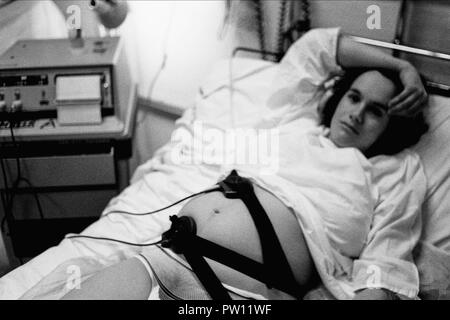 Archives 90ies: Giving birth at Hotel-Dieu hospital, Lyon, France Stock Photo