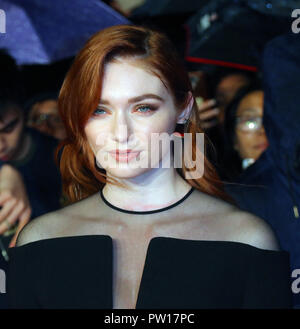 London, UK. 11th Oct 2018. Eleanor Tomlinson, Colette - UK Premiere, BFI London Film Festival Patrons Gala, Leicester Square, London, UK, 11 October 2018, Photo by Richard Goldschmidt Credit: Rich Gold/Alamy Live News Stock Photo