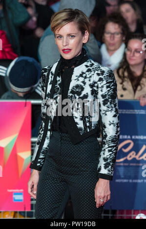 London, UK. 11th October 2018. Denise Gough attends the UK film premiere of 'Colette' at Cineworld, Leicester Square during the 62nd London Film Festival BFI Patrons Gala. Credit: Wiktor Szymanowicz/Alamy Live News Stock Photo