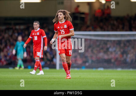 Cardiff - Wales - UK - 11th October 2018 International friendly between Wales and Spain at the National Stadium of Wales : Ethan Ampadu of Wales. Credit: Phil Rees/Alamy Live News Stock Photo