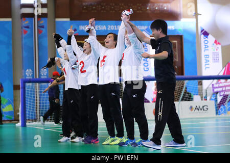 Japan tteam group (JPN), OCTOBER 12, 2018 - Goalball :  Women's Final match between Japan - China  at Balai Kartini  during the 3rd Asian Para Games in Jakarta, Indonesia.  (Photo by Yohei Osada/AFLO SPORT) Stock Photo