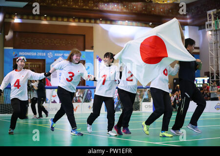 Japan tteam group (JPN), OCTOBER 12, 2018 - Goalball :  Women's Final match between Japan - China  at Balai Kartini  during the 3rd Asian Para Games in Jakarta, Indonesia.  (Photo by Yohei Osada/AFLO SPORT) Stock Photo