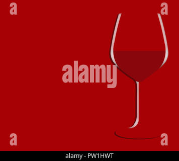 I'm seeing red. Here is a glass of red wine on a red background with text. This is an illustration. Stock Photo