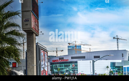 LOS ANGELES, CALIFORNIA - OCTOBER 27, 2016: Staples Center arena in downtown Los Angeles Stock Photo