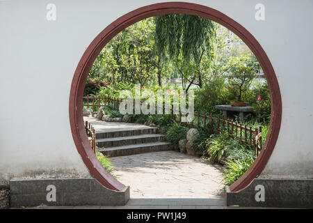 Chinese garden situated in The Green Park, Kunming South West China. Stock Photo