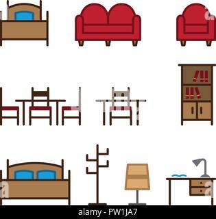 Living Room and Bedroom Color Stock Vector