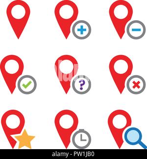 Map pins color Stock Vector