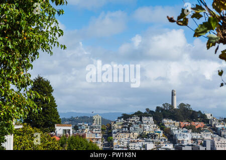 San Francisco cityscape on a cloudy day, California Stock Photo