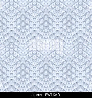 Asian wavy seamless pattern. Blue oriental design. Stock Vector