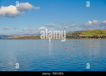 Looking over to Dunoon from the front at Gourock on a bright Octobers day. Stock Photo