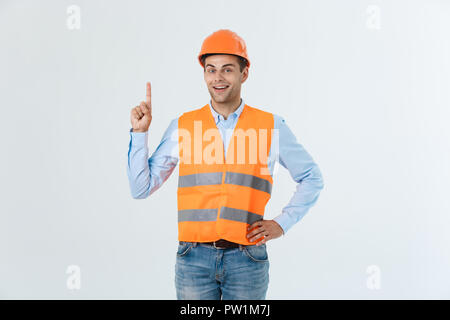 Construction engineer thinking, problem solving and solutions concept Stock Photo