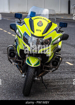 London Ambulance Service Motorcycle Motorbike parked no rider Stock Photo