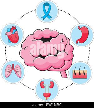 Vector round icons of human organs Flat design Stock Vector Image & Art ...