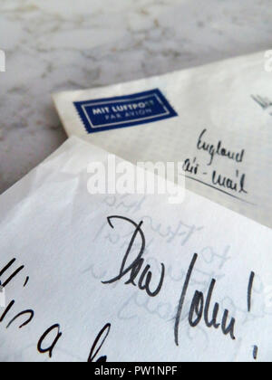 hand written letters from abroad starting with Dear John Stock Photo