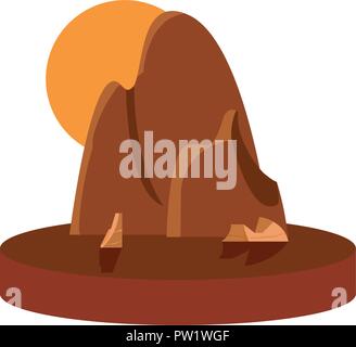 mountain desert zone panorama landscape nature vector illustration Stock Vector