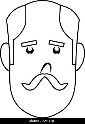 bald man character face with mustache Stock Vector Image & Art - Alamy