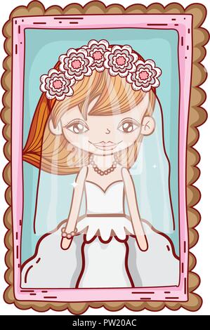 Bride cute drawings cartoons Stock Vector