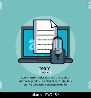 Teamwork cartoons poster with information vector illustration graphic design Stock Vector