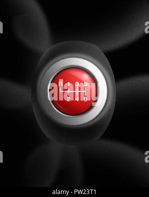 A Car Transmission Red Stick Shift with 6 Six Gears, Sport Car, Supercar  Stock Photo - Alamy