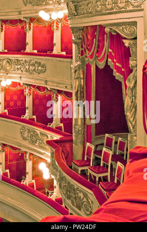 Interior of La Scala Opera House showing the royal box, Milan, Italy Stock Photo