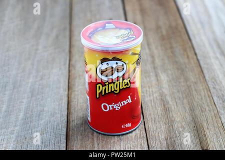 Original flavour Pringles Potatoes Chips Stock Photo