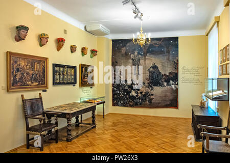 Czarnolas, Mazovia / Poland - 2018/09/01: Interior of historic manor house in Czarnolas hosting the museum of Jan Kochanowski - iconic Polish renaissa Stock Photo