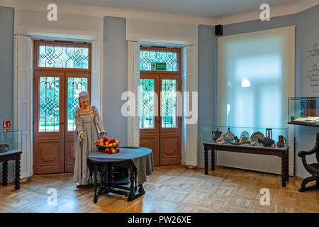 Czarnolas, Mazovia / Poland - 2018/09/01: Interior of historic manor house in Czarnolas hosting the museum of Jan Kochanowski - iconic Polish renaissa Stock Photo