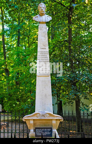 Czarnolas, Mazovia / Poland - 2018/09/01: Jan Kochanowski monument in park of historic manor house in Czarnolas hosting the Kochanowski museum - iconi Stock Photo